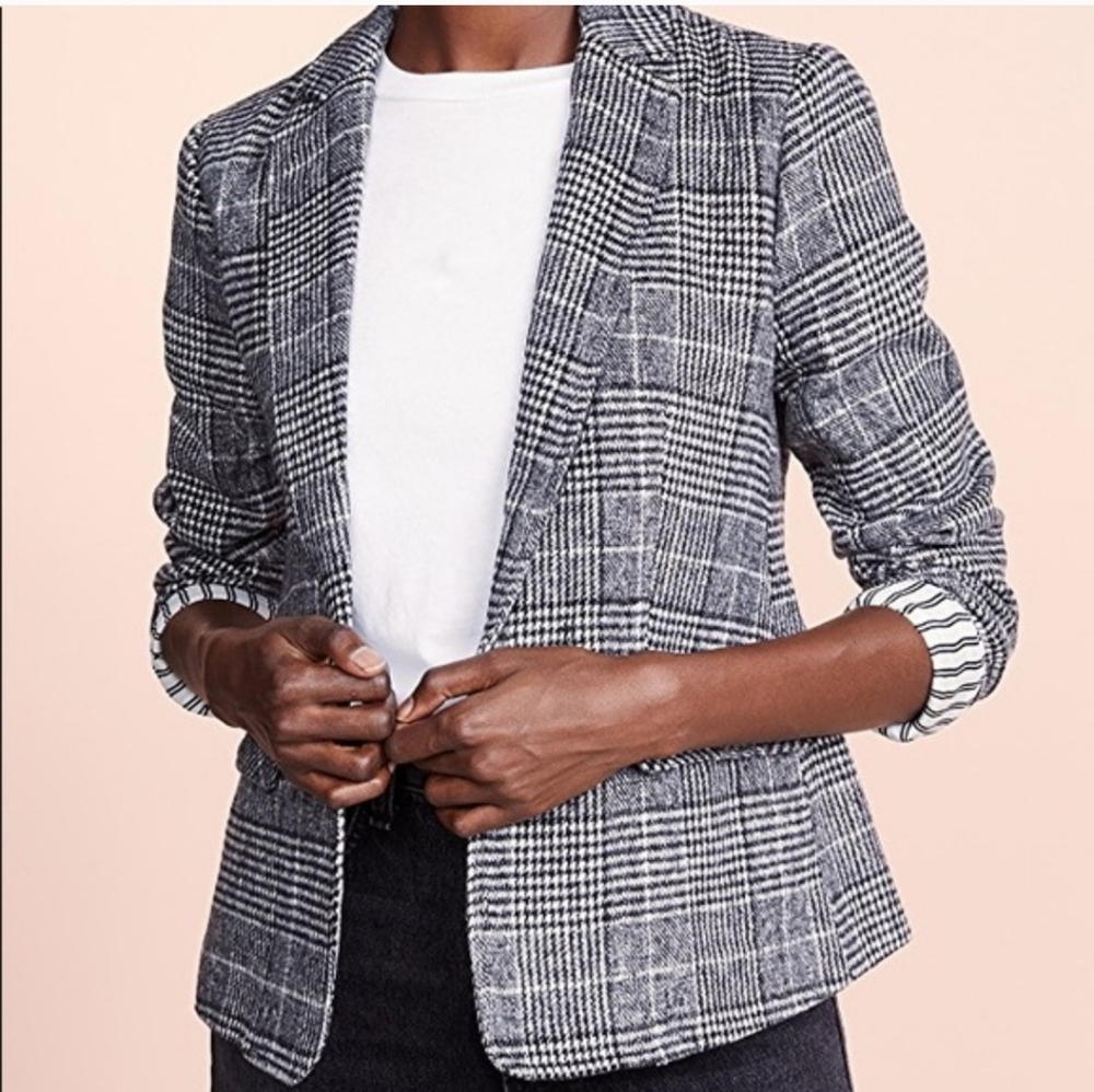 Cupcakes & Cashmere Bela Plaid Blazer Size 4